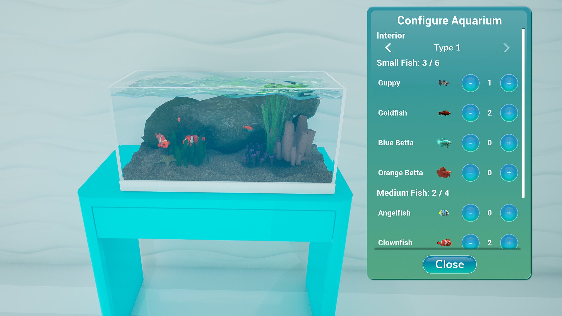The Configure Aquarium window, official screenshot