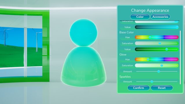 Frutiger Home character customization screenshot